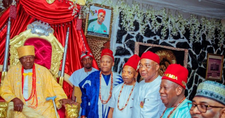 PHOTOS: Shettima, Ganduje receive chieftaincy titles in Anambra