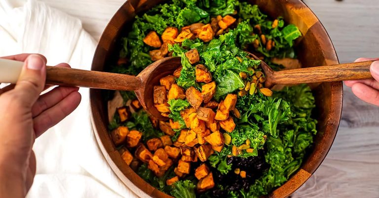Sweet Potato Kale Salad - Bites of Wellness