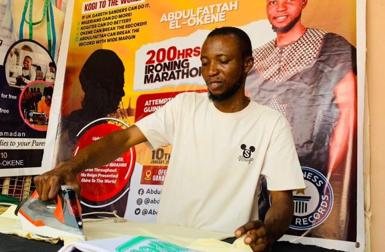 Kogi Man embarks on 200-hour ironing marathon in quest for Guinness World Record