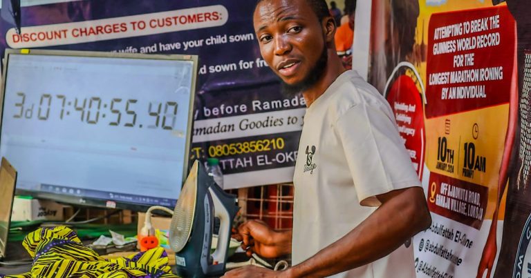 Kogi man ends 200-hour ironing marathon at 142 hours