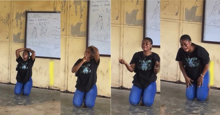 "Na everybody dey copy, na who dem catch be criminal" – Reaction as lady weeps profusely after she was caught engaging in examination malpractice (VIDEO)