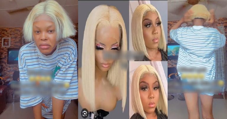 "Same Joe, minor differences" – Lady receives humorous reactions from internet users after showing off what she ordered from a hair vendor and what she got (VIDEO)