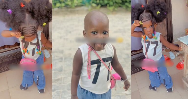 "She's happier bald" – Little girl comes back home bald after leaving with a well-laid wig (VIDEO)