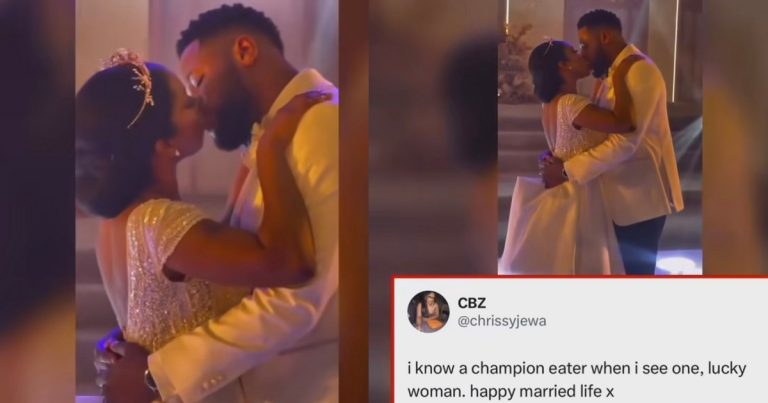 Social Media Abuzz Over Video Of Newlyweds Sharing A Steamy Kiss At Their Wedding Goes Viral (WATCH)