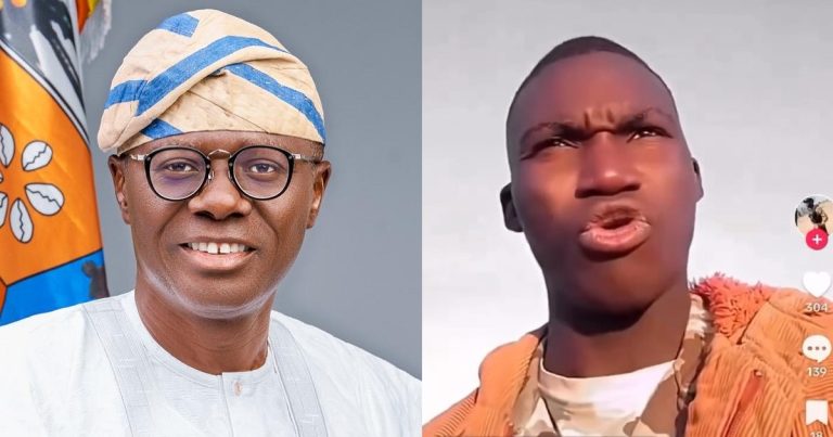 "You call a soldier uselɘss in front of those idi0t, those b@stard civilian" – Soldier fires at Gov. Sanwo Olu for arresting his colleague for plying a 'one way' (VIDEO)