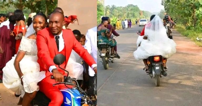 Couple shock guests as they arrive for their wedding on okada