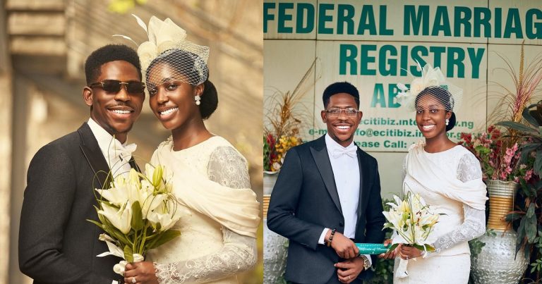 Drums of congratulations roll as Moses Bliss ties the knot with his partner, Marie Wiseborn Legally (Videos and pictures)