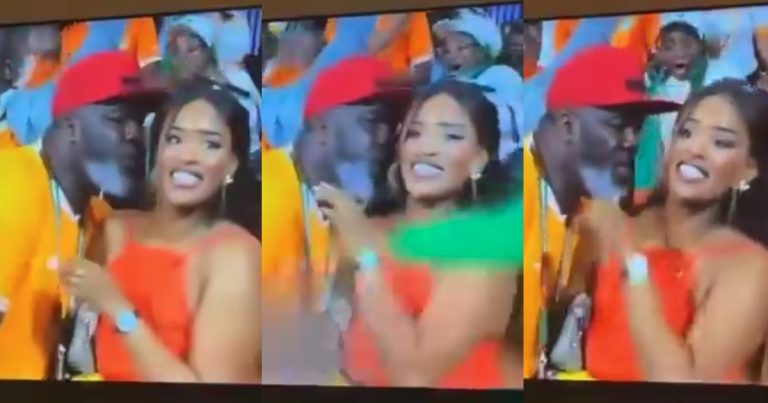 Ivorian man tenders apology to his wife and kids following viral video of him asking a Senegalese lady for her number during an AFCON match (WATCH)