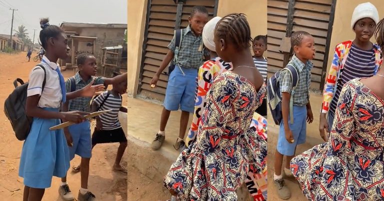 "Me I no dey fear anybody" – Moment young school boy confronts older lady who tried to bÛlly him