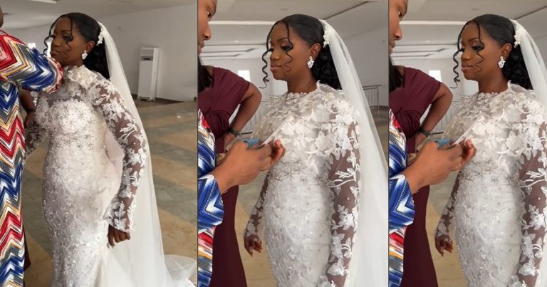 Moment church instructed lady to amend her revealing wedding gown (WATCH)