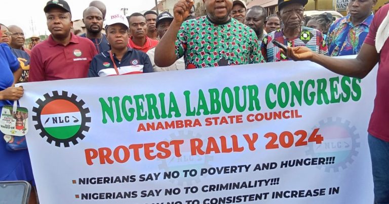 NLC protests economic hardship in Anambra