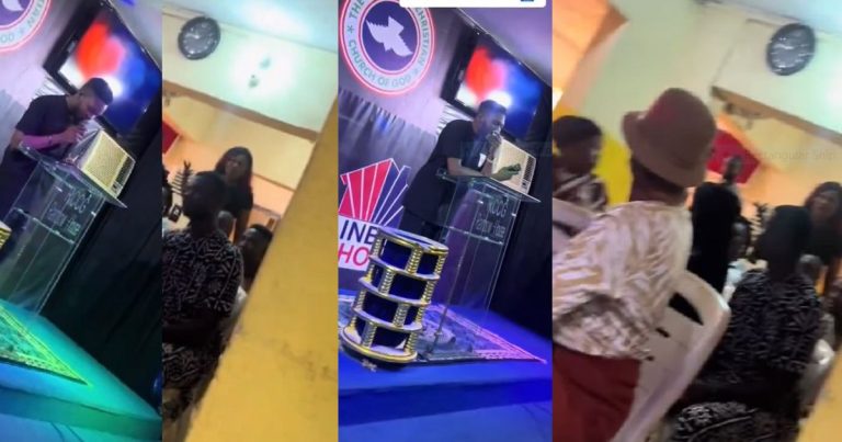 "Na skit be dis or wetin?"- Netizens Reacts As Lady Publicly Accuses RCCG Pastor Of Impregnating Her (Video)