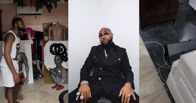 Nigerian man gets v!olent, destroys property over Davido loss at the 2024 Grammys Award (VIDEO)