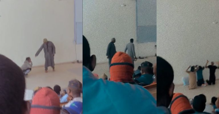 "This is all shades of wrong" – Netizens react after a Nigerian university lecturer physically ass@ults students in class (VIDEO)