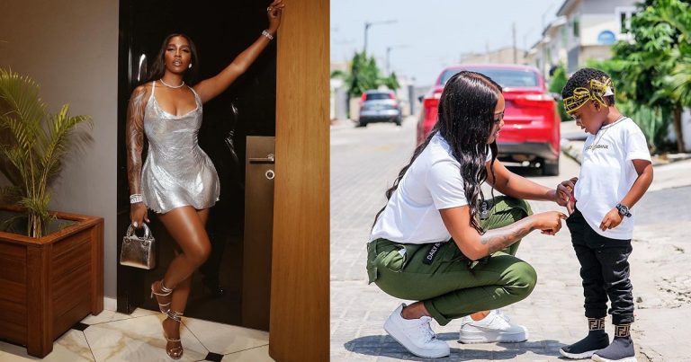 Tiwa Savage gets emotional over the heartwarming message she received from her son ahead of Valentine's Day