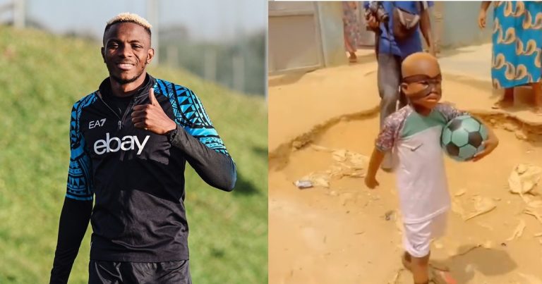 Victor Osimhen gifts little boy who dressed like him N2.5 million