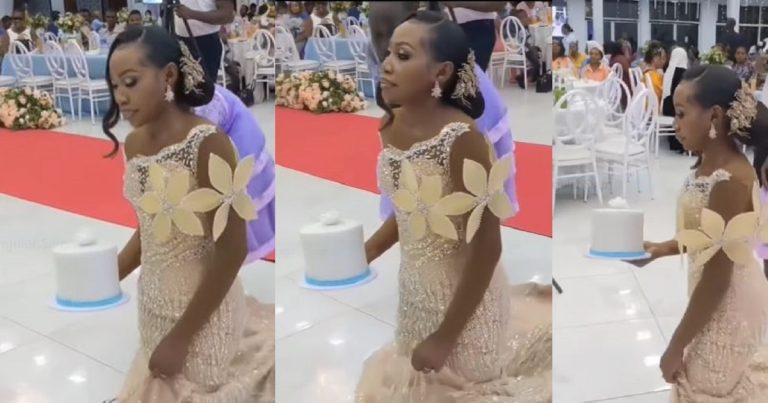 Video Of A Bride Crawling In Her Wedding Gown To Present A Cake To Her In-Laws Goes Viral (WATCH)