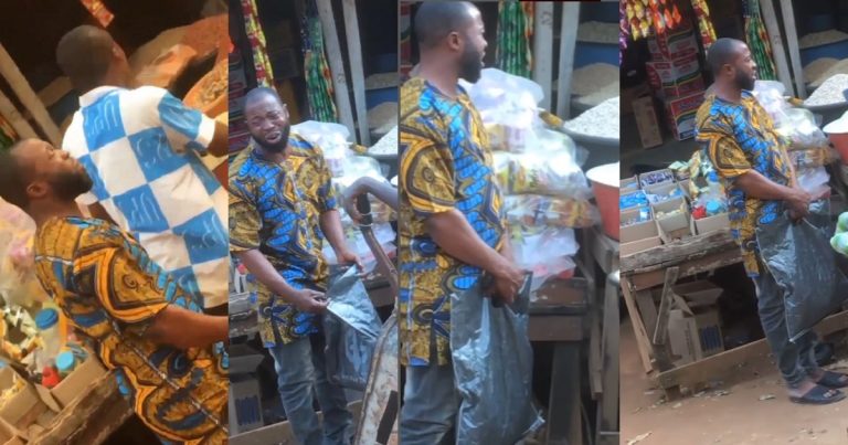 Video Of A Nigerian Man Breaking Down In Tears Because He Was Unable To Afford Basic Food Items Goes Viral (WATCH)