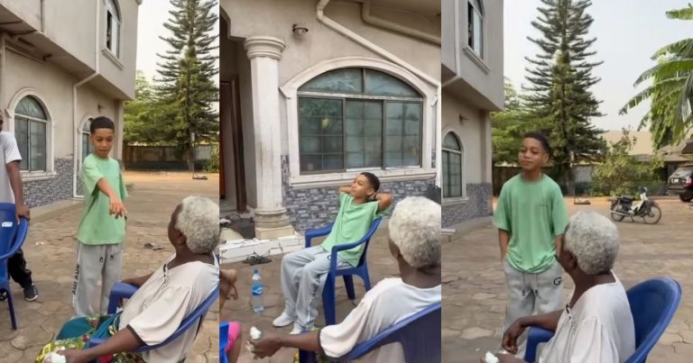 Heartwarming Video of Mixed Race Kid Speaking Fluent Igbo With His Grandmother Goes Viral (WATCH)