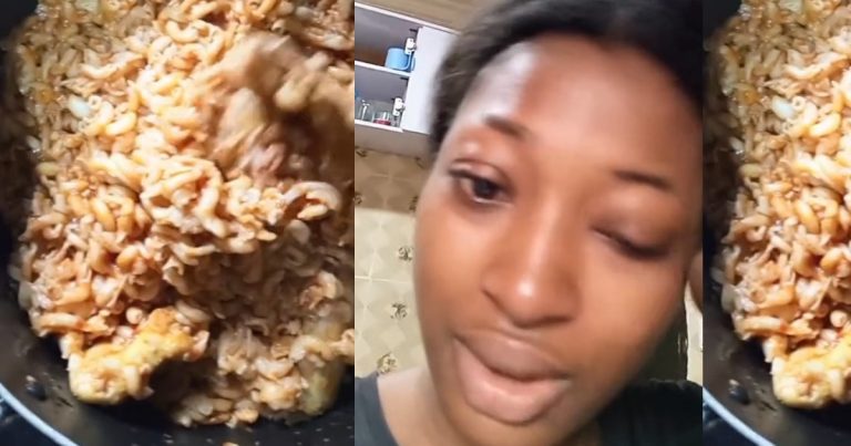 "Mold it and eat it very fast" - Reactions as lady make soggy macaroni for her family (VIDEO)