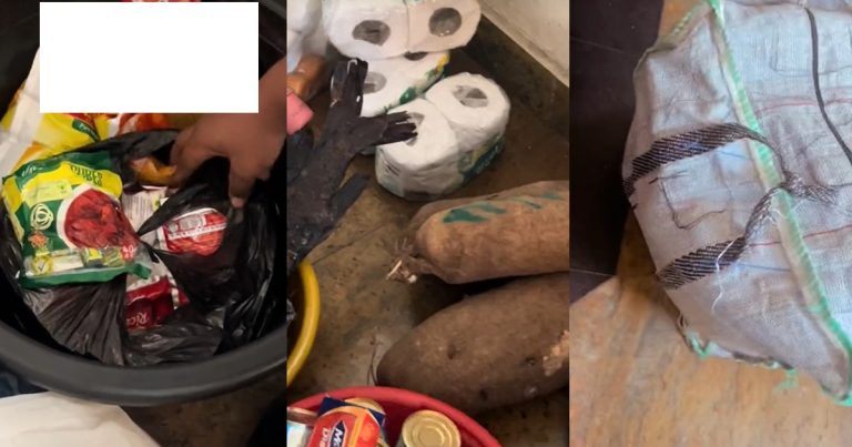 "My mum is so dramatic" – Lady shares the quantity of foodstuffs her mum packaged for her younger brother in school (VIDEO)