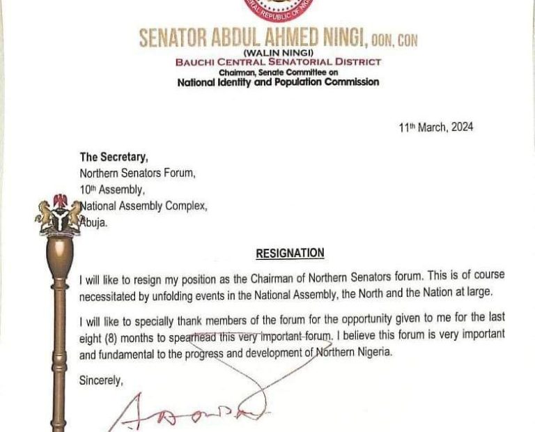 Ningi resigns as northern senators forum chairman