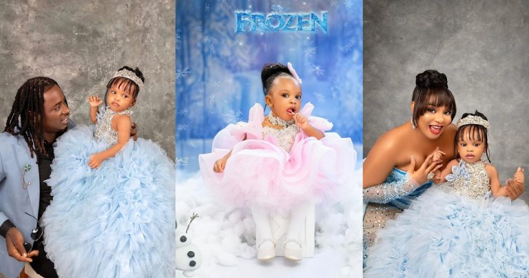 Skit maker Lord Lamba shares pictures of his daughter for the first time, few minutes after reality TV star, Queen Atang announces her engagement (Videos and Pictures)