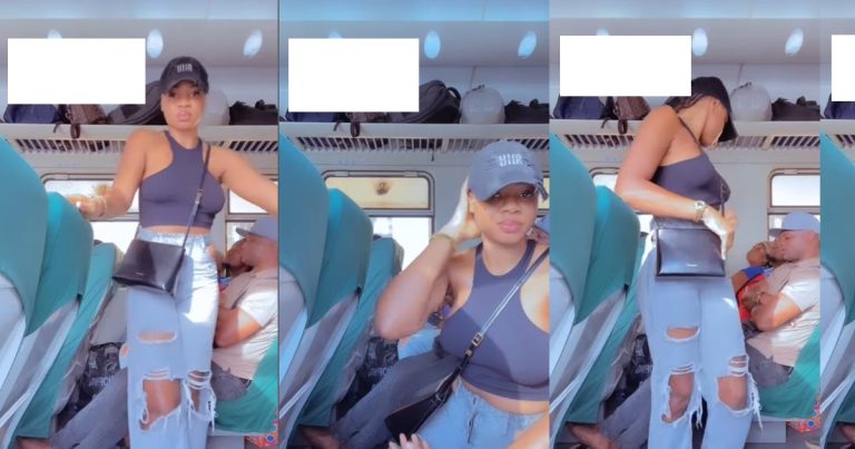 "Some people are just too pained" - Nigerian lady calls out fellow passenger for staring at her awkwardly (WATCH)