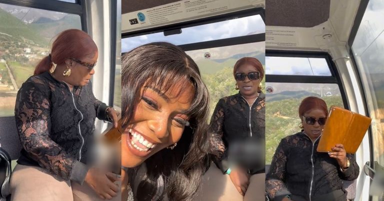 Video Of A Nigerian Mother Calling On God And Blaming Her Daughter During A 20-minute Cable Ride Goes Viral (VIDEO)