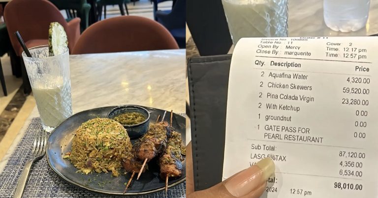 "You ate a bag of rice in one sitting" - Reactions as man pays outrageous amount for a small portion of food he ate at a restaurant in Lagos