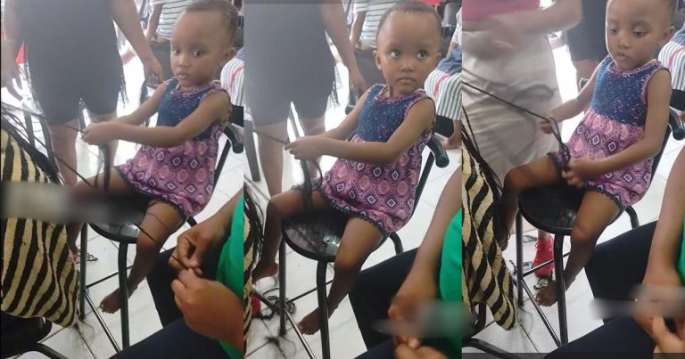 "look how clean her braid is" - Netizens Reacts As Little Girl Stuns Viewers with Her Perfect Braiding Skills (VIDEO)