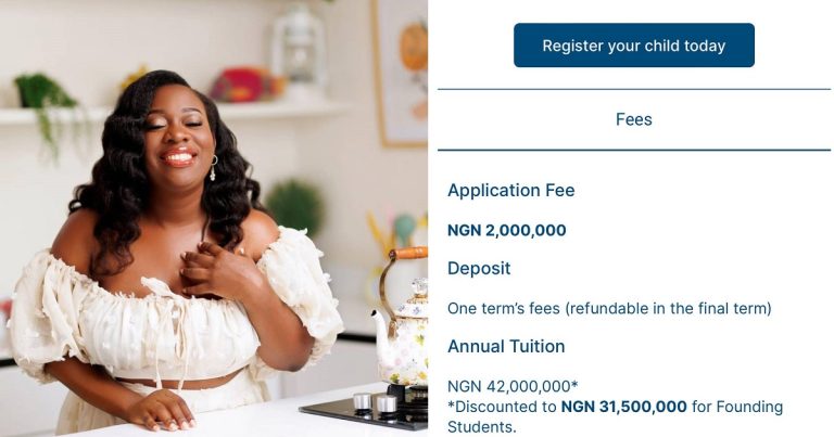 "42 million naira per annum school" - Nigerian Chef Sisi Yemmie writes as shows off the tuition fee of a school somebody recommended to her