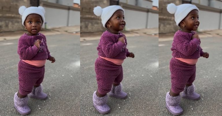 "Challenge closed, We’ve found the winner" – Reaction as beautiful baby girl joins popular TikTok challenge (VIDEO)