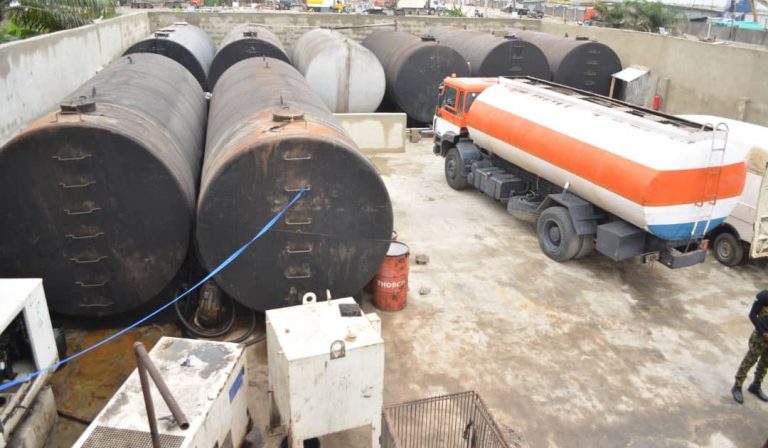 Navy uncovers illegal fuel depot in Lagos, arrests five