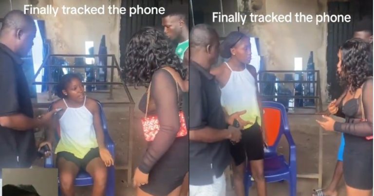 "Be careful of second-hands" – Netizens react as lady confronts new user of her stolen iPhone after getting it tracked