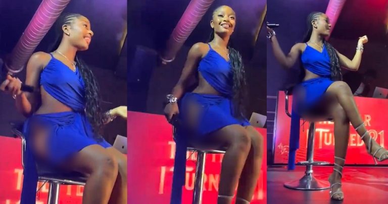 "Do they clean these chairs when they get up" – Doctor reacts to viral video of Ayra Star sitting at an event in a short dress (VIDEO)