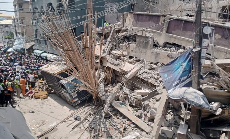 Four-storey building collapses in Lagos 