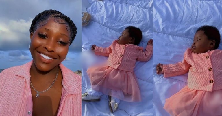 Mother Reacts As Her Newborn Baby Sleeps All Through During Beachside Photoshoot (VIDEO)