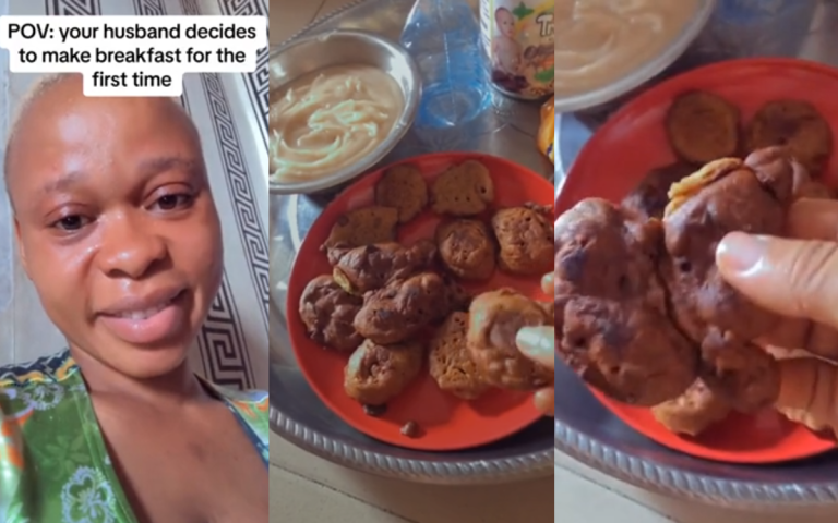 "Na Akara cookies" – Lady shares the mouth-watering meal her husband prepares for the first time (WATCH)