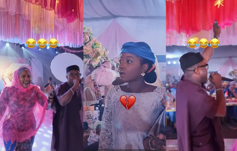 "This is Asha, Asake couldn’t make it" – Hilarious moment MC pranks wedding guests with singer Asake performance (VIDEO)