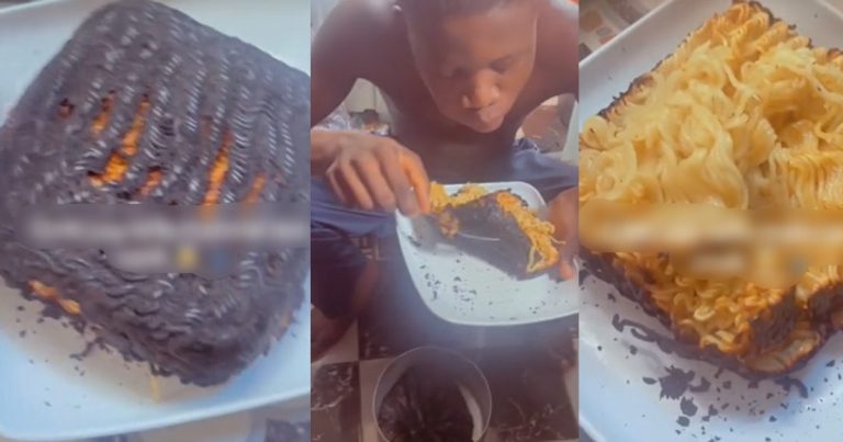 "Toasted noodles" – Man flaunts his girlfriend's cooking skills with noodles dish (WATCH)