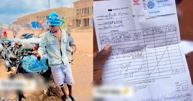 Young Man Excitedly Purchases His First Motorcycle, Flaunts Receipts (VIDEO)