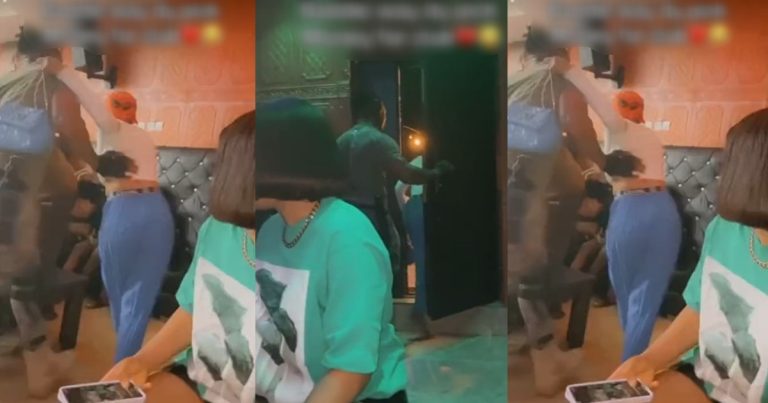 "the picker was picked" – Video of lady thrown out of the club for attempting to pick money sparks reaction (VIDEO)