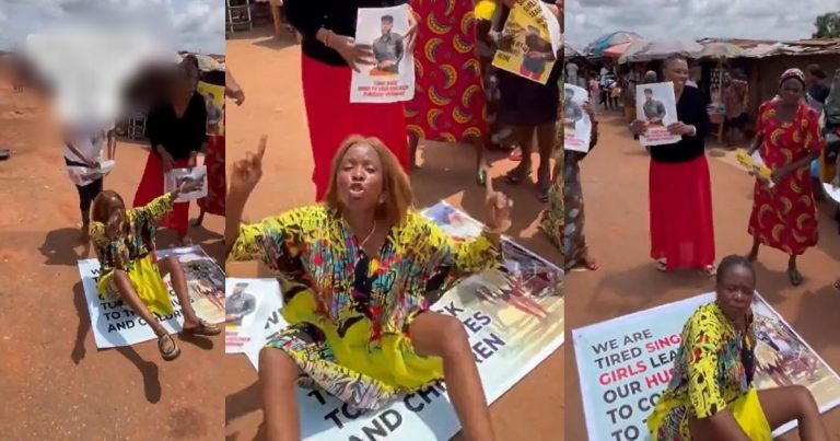 Asaba Wives Declare W@r On "Husband Sn@tchers" As They Stage Passionate Market Protest (WATCH)