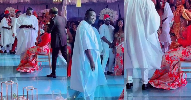 "Asoebi girl go whine asoebi boy" – Moment Groomsman Pays Whooping N300k For A Bridesmaid's Dress At A Wedding (VIDEO)