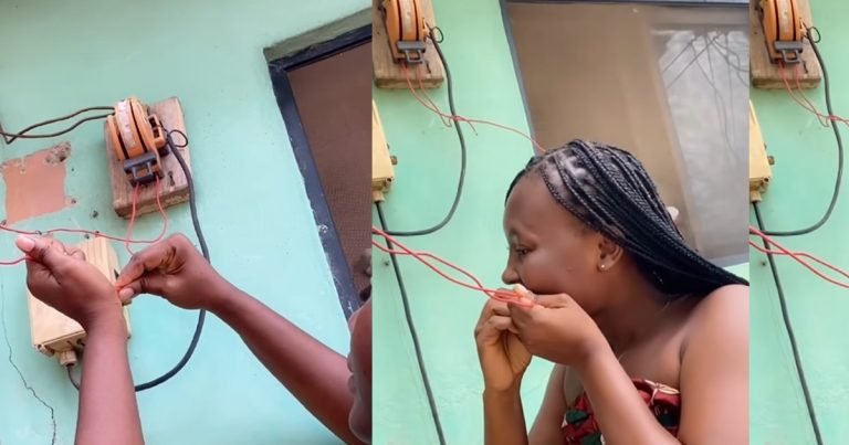 "B@ddie wey be electrician" – Fǝar looms as female student connects l!feless wire with her mouth (WATCH)