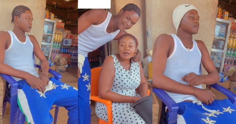 "Baba use shamǝ cover the hair" – Lady shares her mum's reaction after her younger brother braided his hair (WATCH)