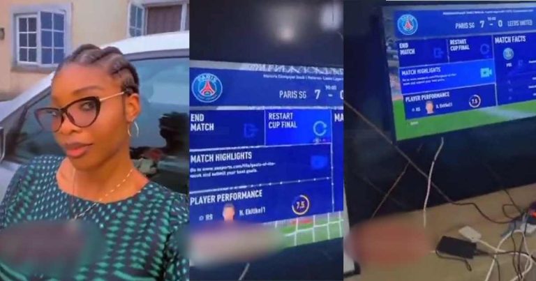 Boyfriend Embarrassǝd After Girlfriend Dominates Him 7-0 In FIFA Match (VIDEO)