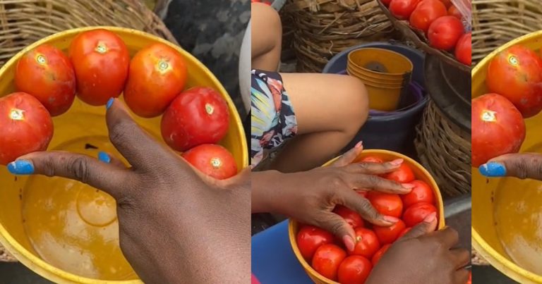 Food vendor shows off the cünning method tomato seller ch£at customers to make sales (WATCH)