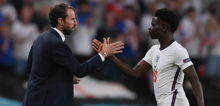 Bukayo Saka and Southgate